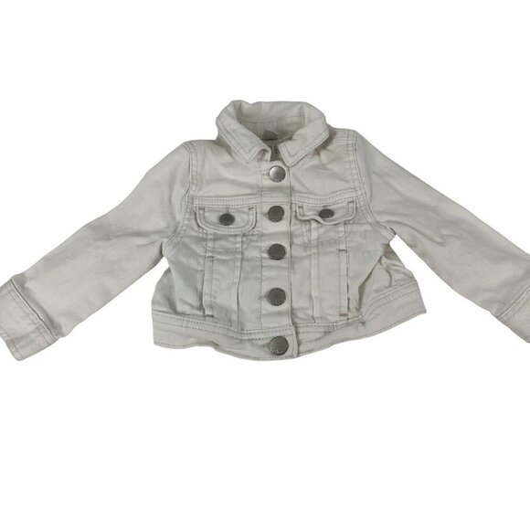 Baby Gap White Button Down Demin Jackets Size 12-18 Months - Picture 1 of 9